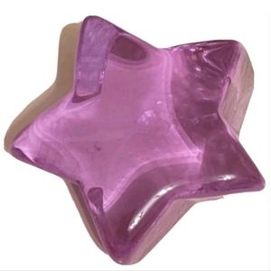 Fire and Light Lavender Purple Signed Shooting Star Glass Paperweight